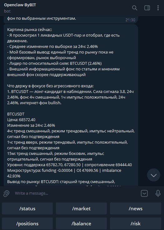 Бот для анализа рынка криптовалют